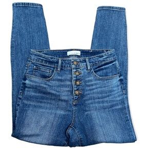 Loft curvy high waist skinny button fly jeans